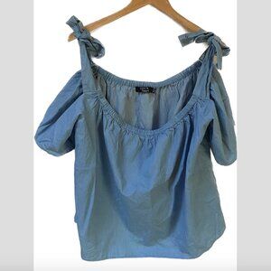 Paper Heart Denim Like Off The Shoulder Top